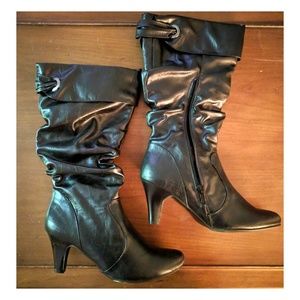 Rialto Black Faux leather Zip up Boots Size 9 NEW